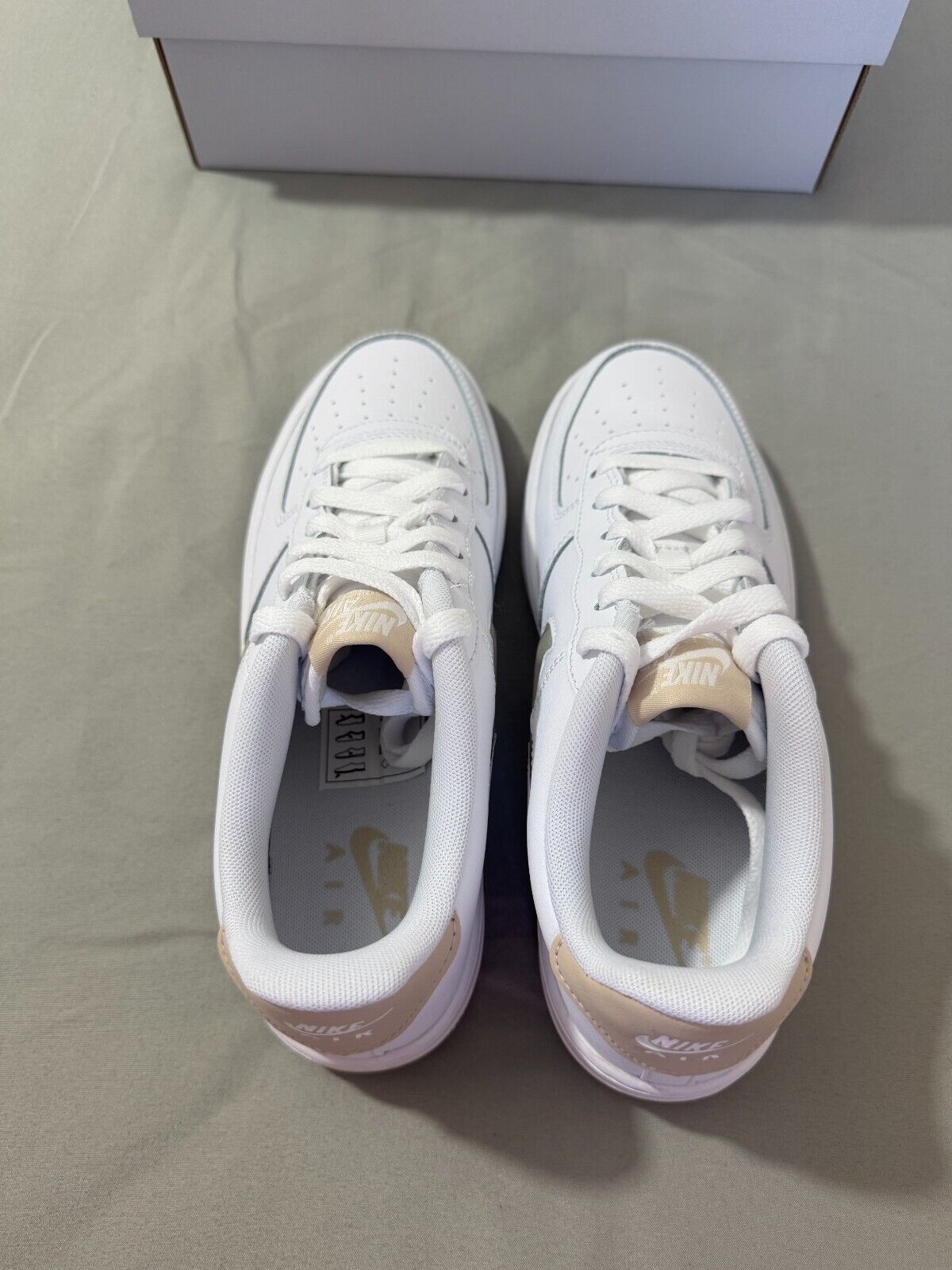 Nike Air Force 1 GS Trainers Size UK 6 White Sand Drift Leather Shoes BNIB