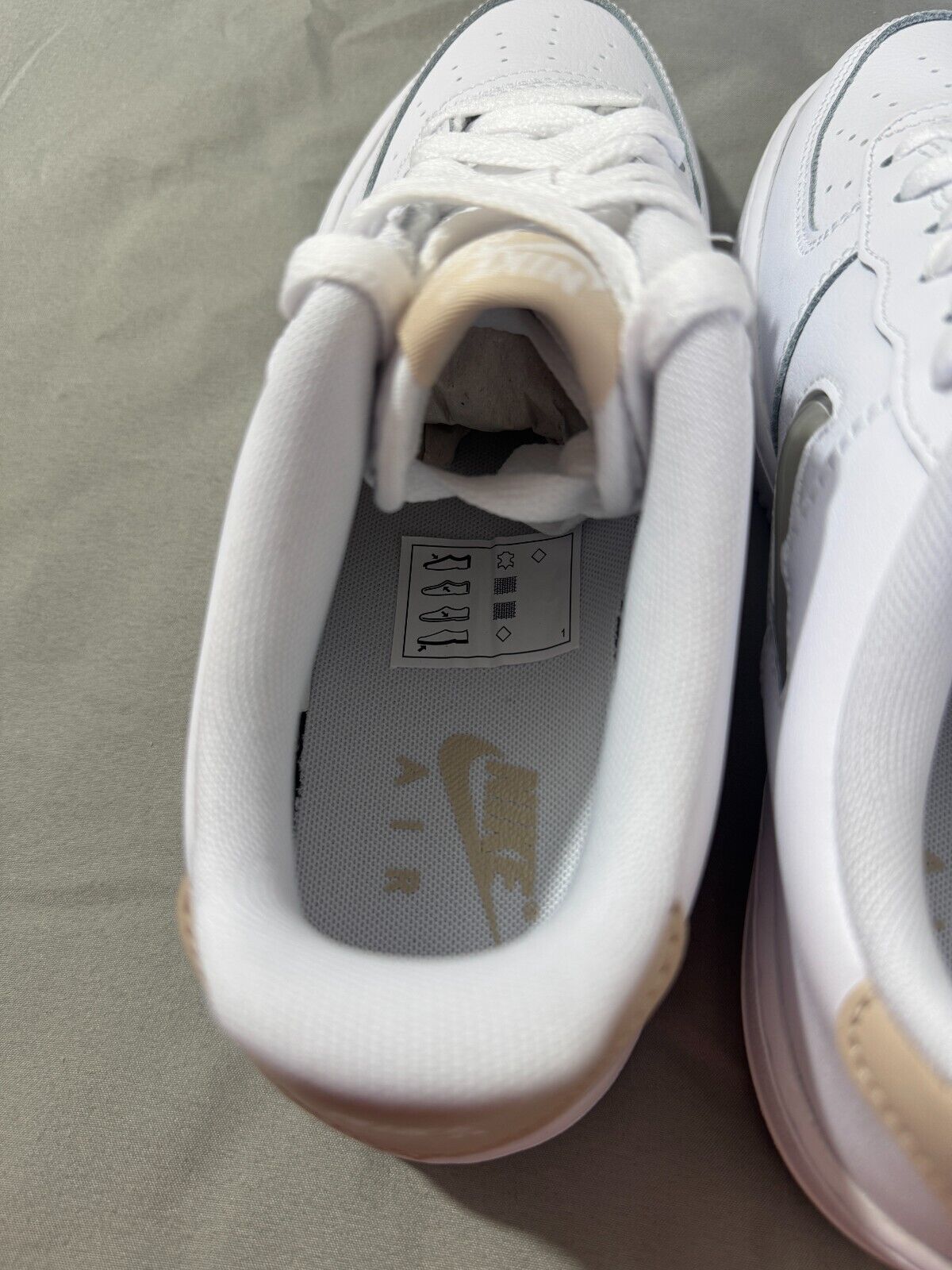 Nike Air Force 1 GS Trainers Size UK 6 White Sand Drift Leather Shoes BNIB