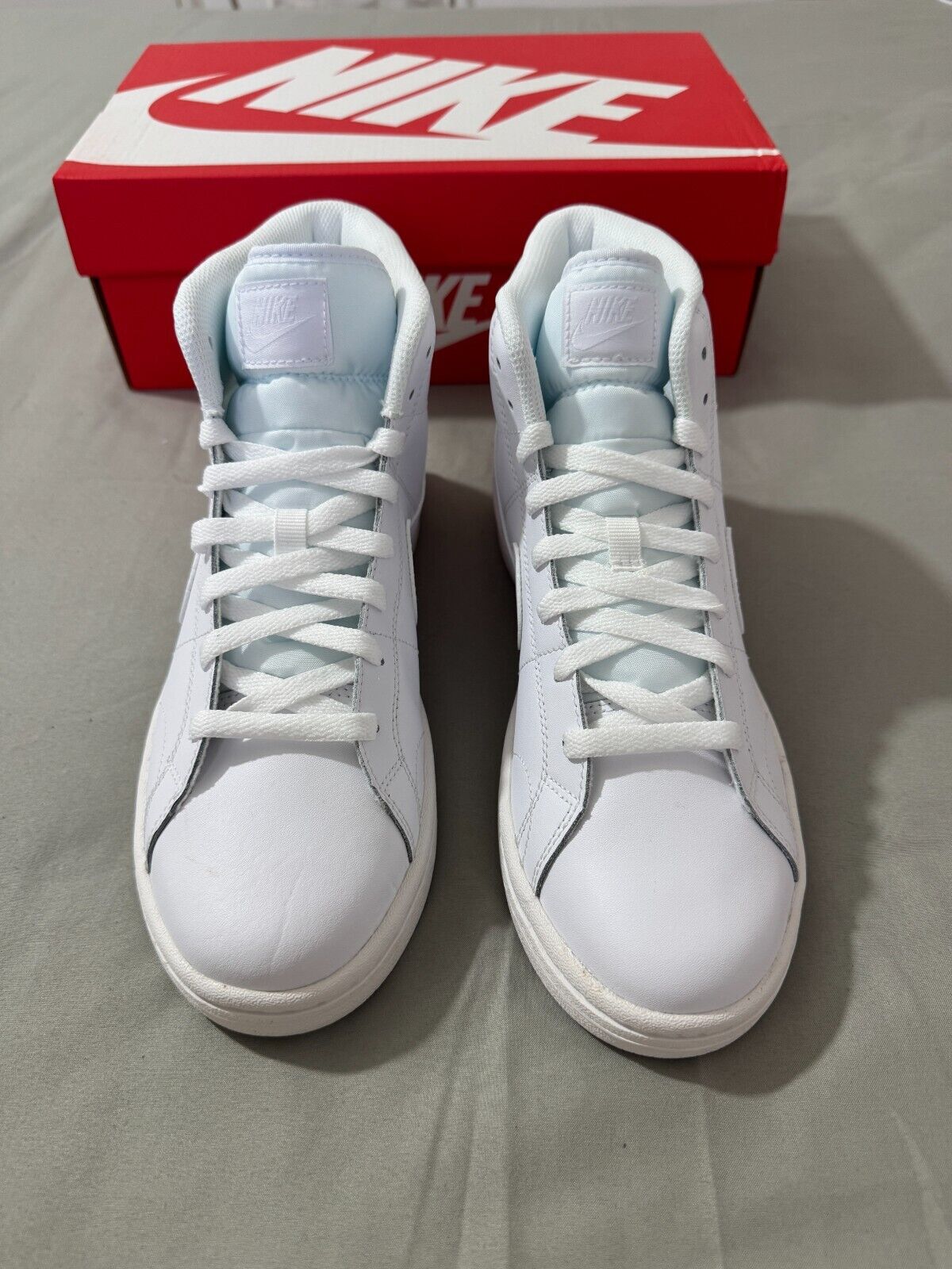 Nike Court Royale 2 Mid Women Trainers Triple White Leather Shoes BNIB All Sizes