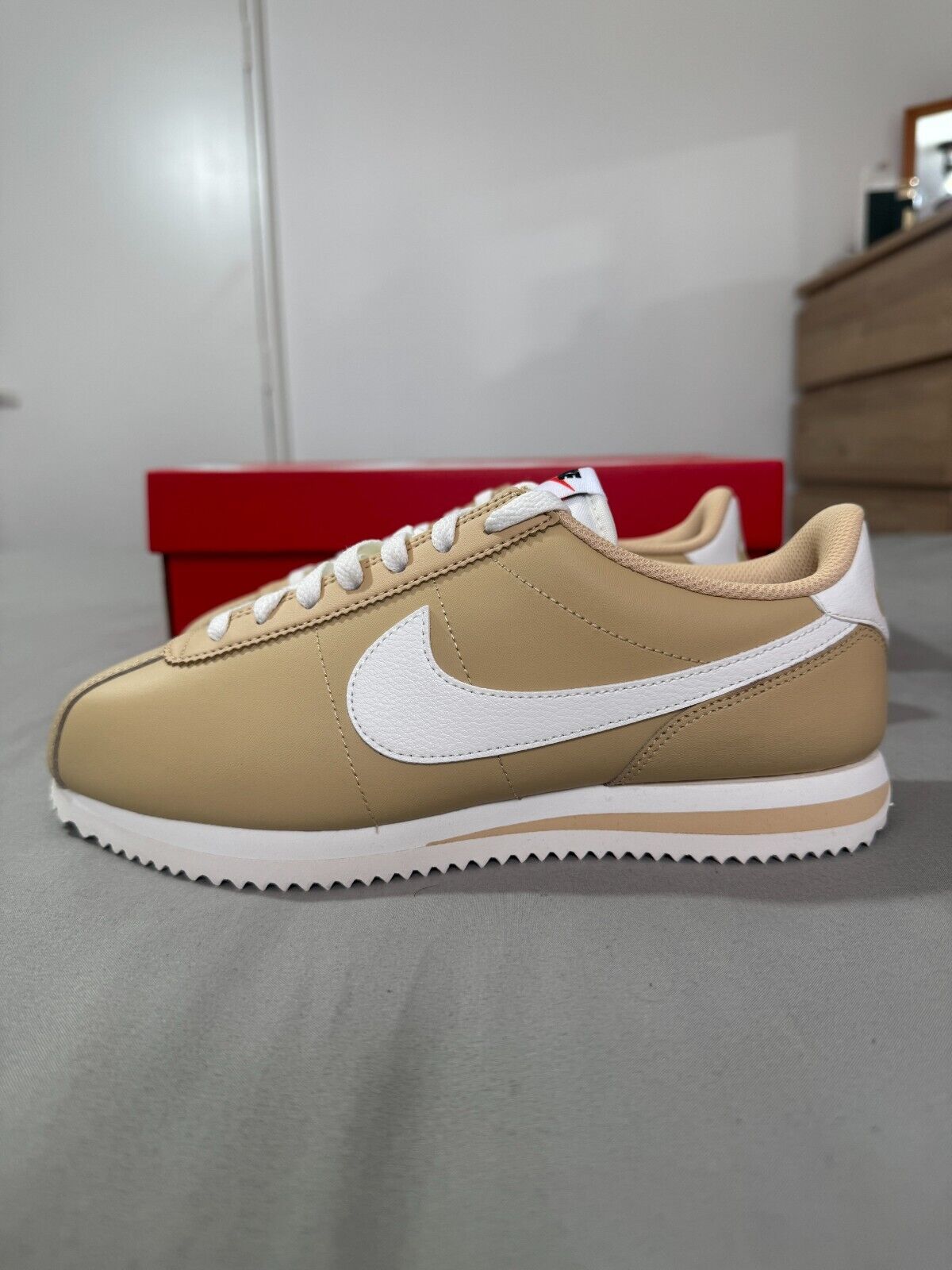 Nike Cortez Women Trainers Sesame Sail White Leather Shoes BNIB All Sizes